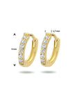 Zilver Verguld (Geel) Klapoorringen Zirkonia 1 Micron 2103250 - PansiteNederland.nl