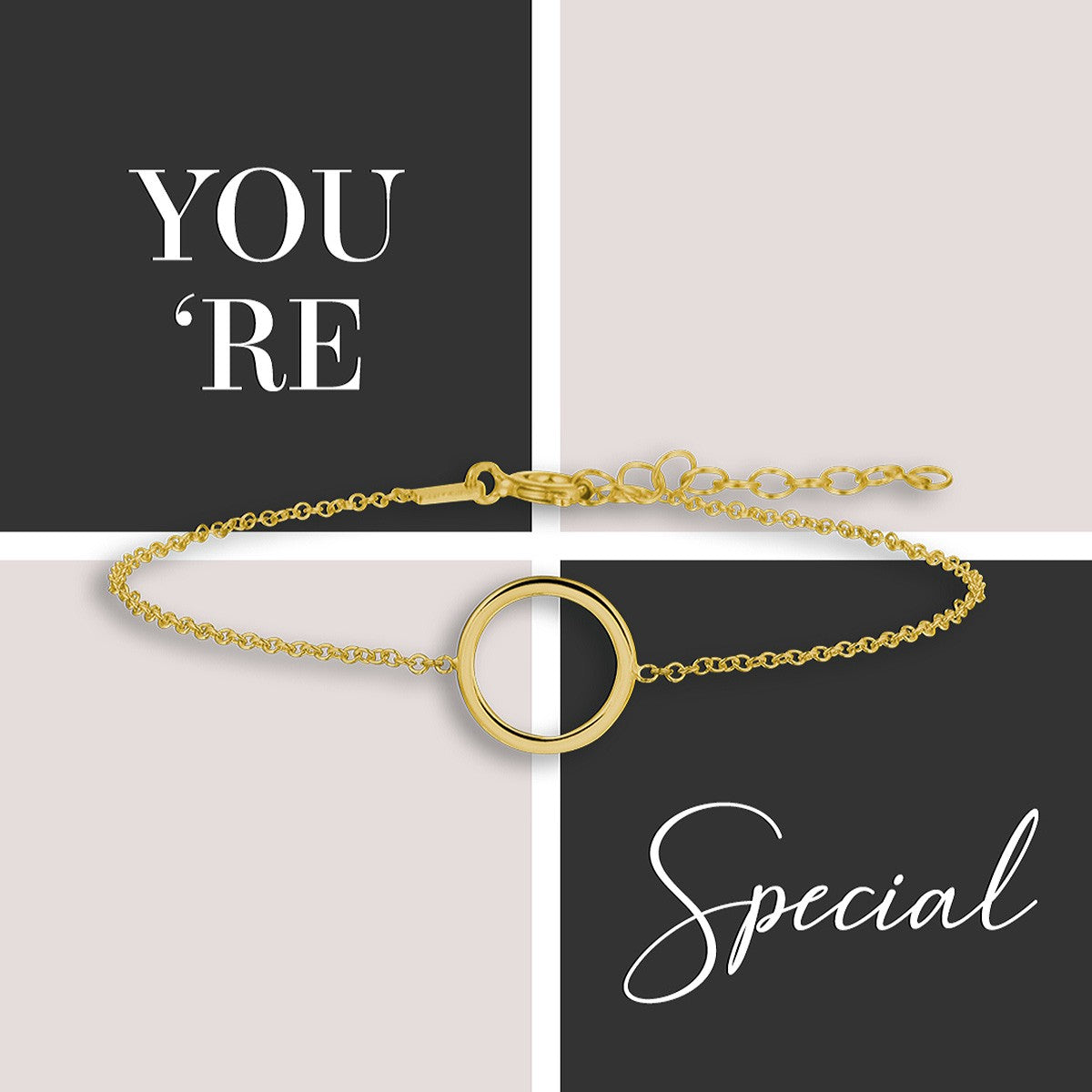 Armband rondje 16 + 3 cm 3 micron zilver verguld