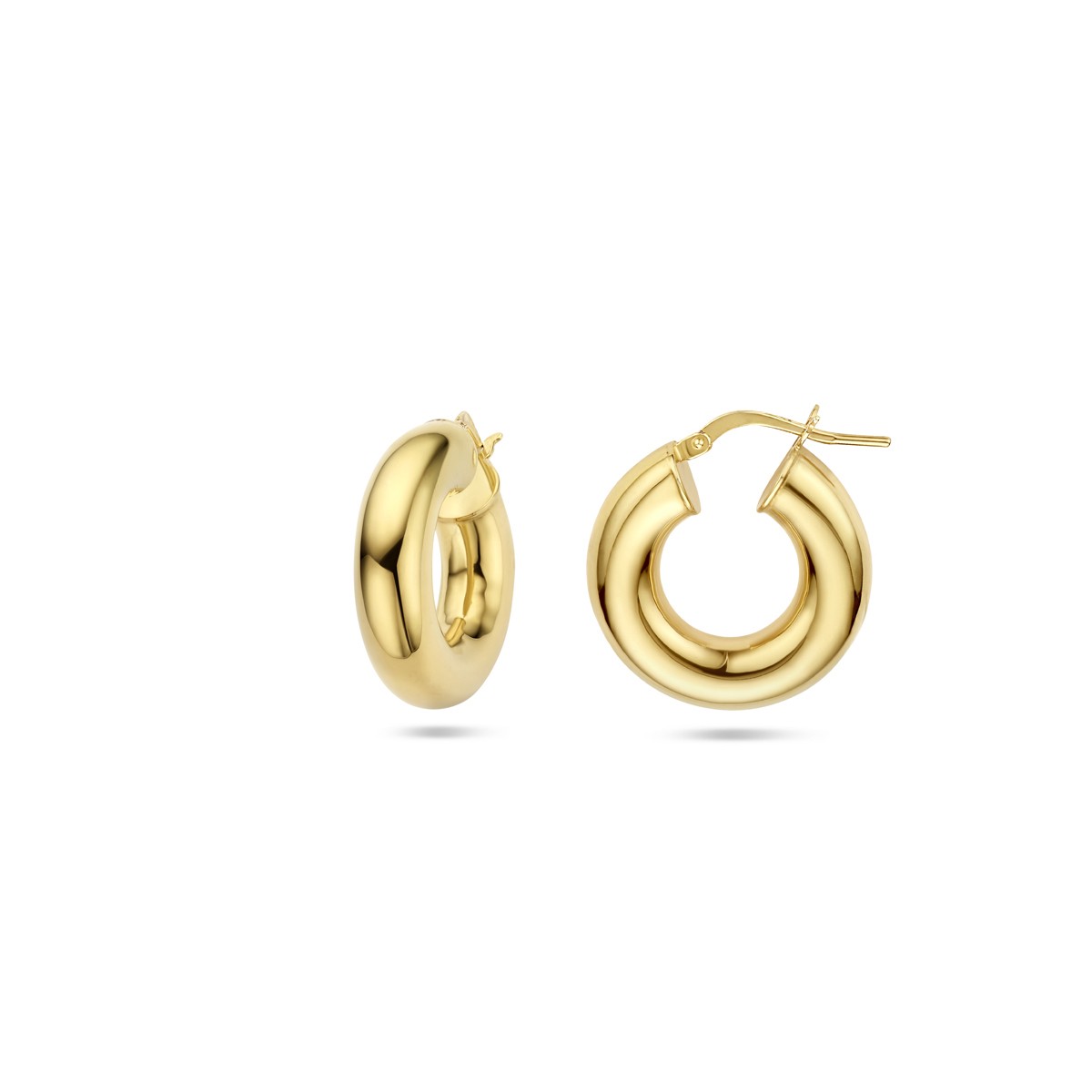 Oorbellen 6,0 mm ronde buis 1 micron zilver verguld