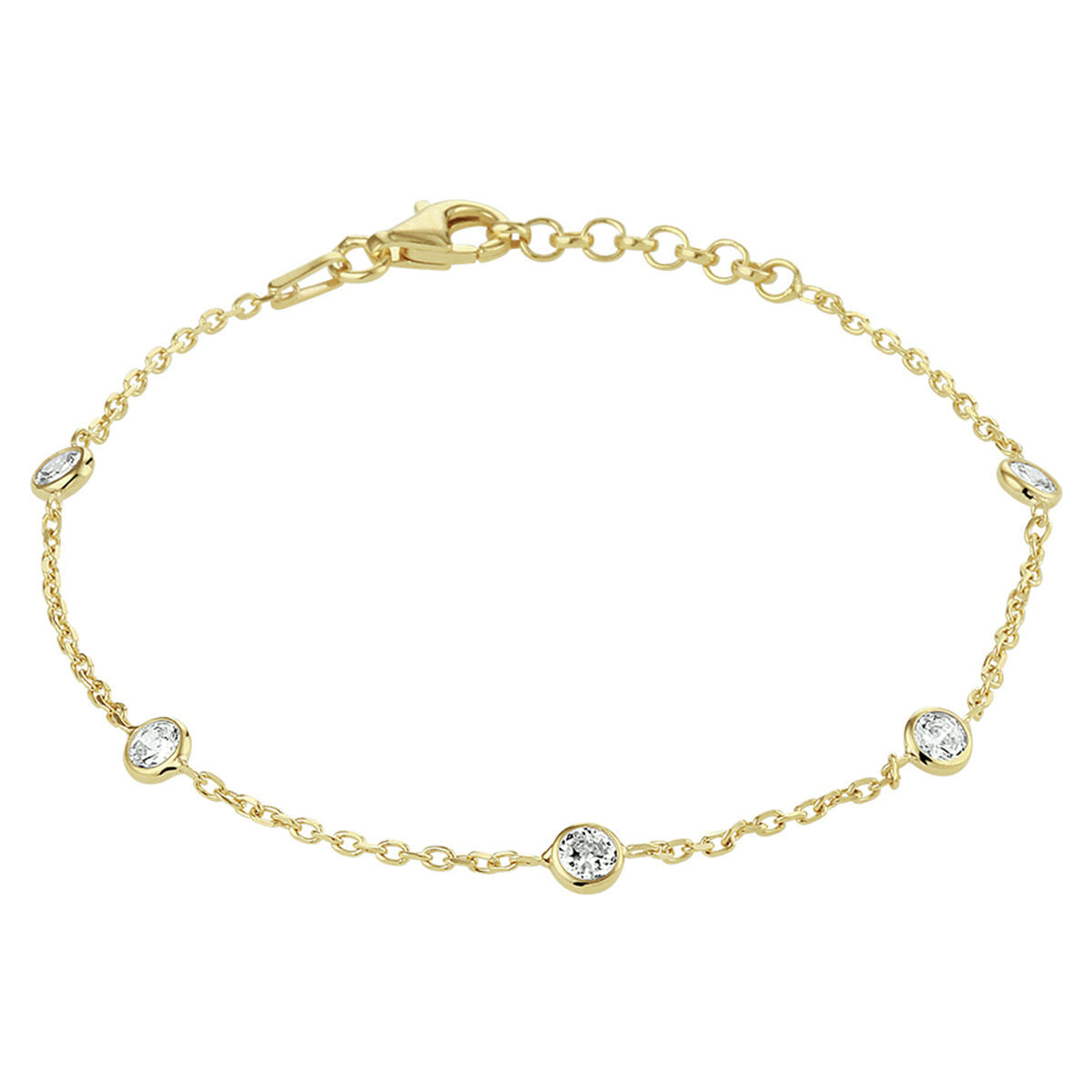 Fantasy Collection Armband zirkonia 17 + 2 cm 3 micron zilver verguld