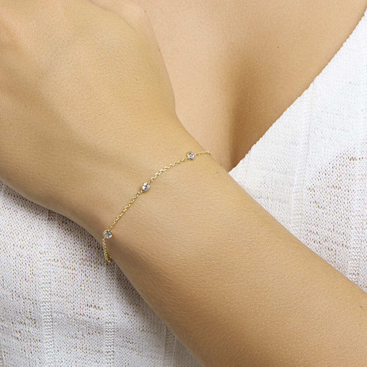 Fantasy Collection Armband zirkonia 17 + 2 cm 3 micron zilver verguld