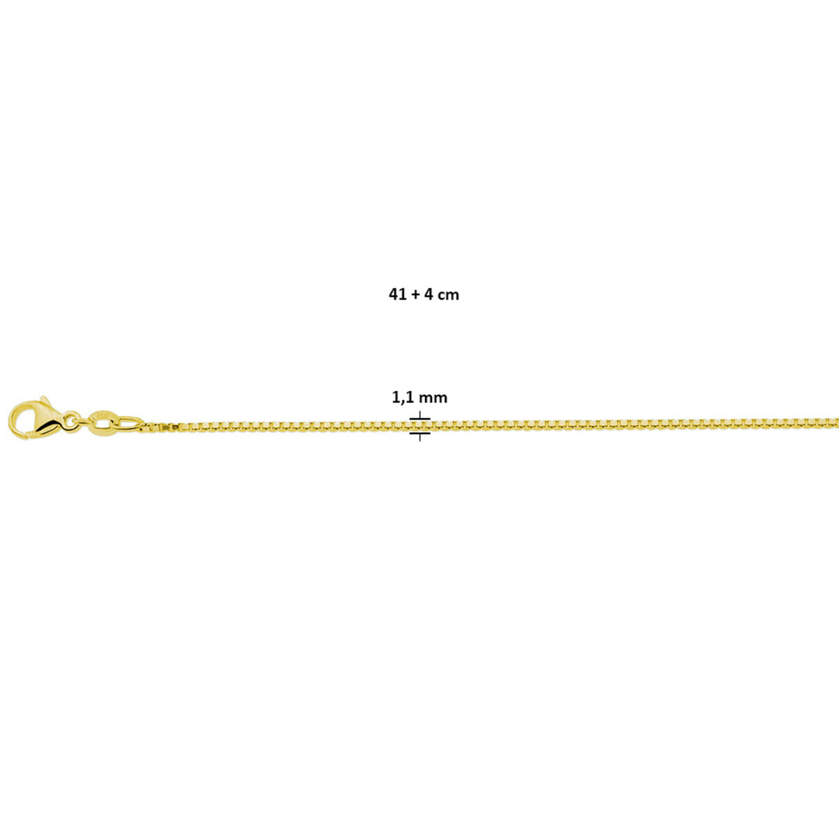 Fantasy Collection Collier venetiaans 1,1 mm 3 micron zilver verguld