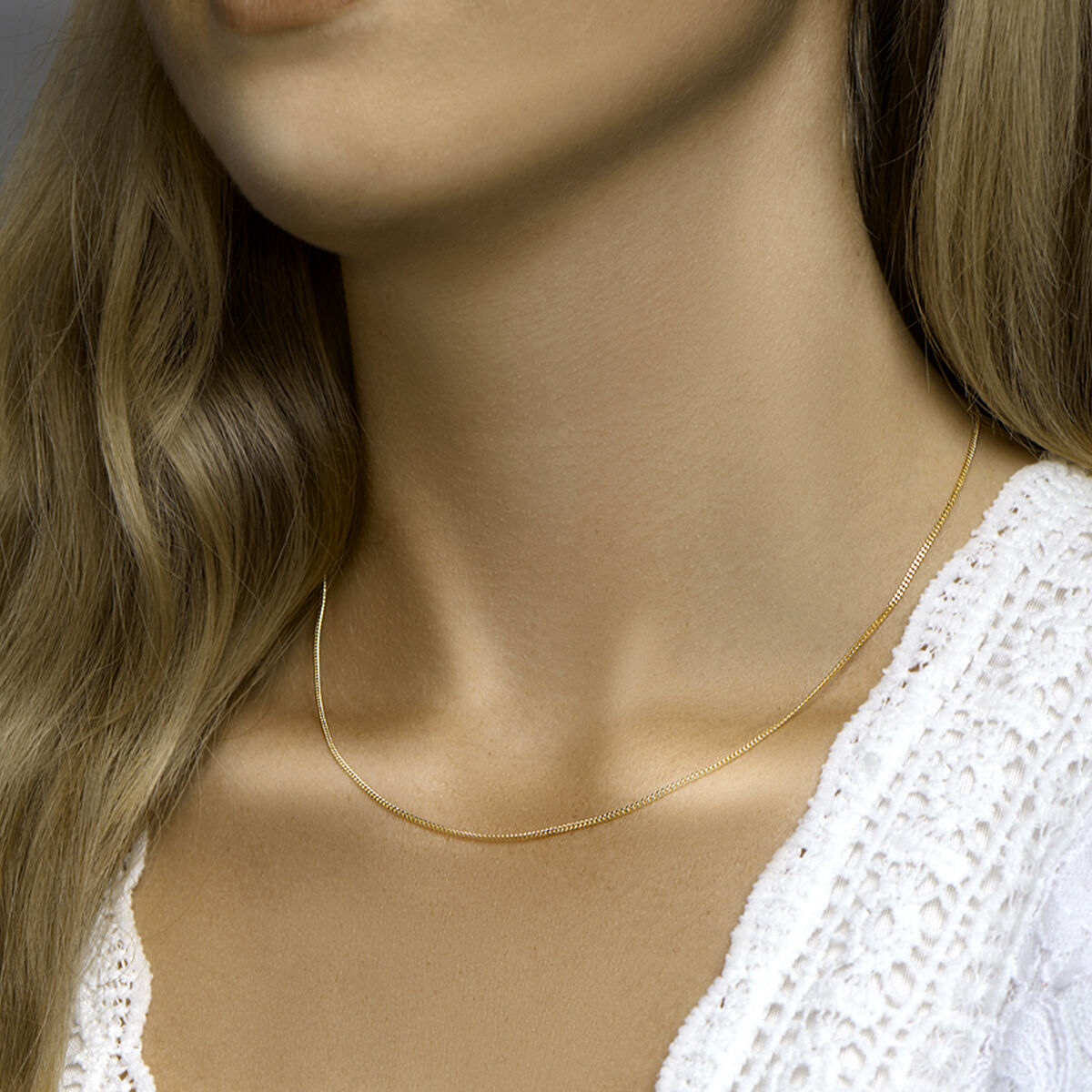 Fantasy Collection Collier gourmette 1,4 mm 3 micron zilver verguld