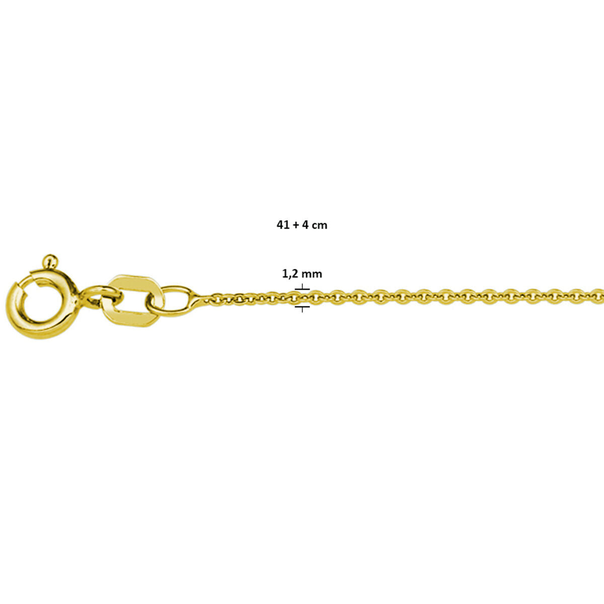 Fantasy Collection Collier anker plat 1,1 mm 3 micron zilver verguld