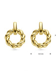 Zilver Verguld (Geel) Oorhangers Cirkel Gedraaid 1 Micron 2103391 - PansiteNederland.nl