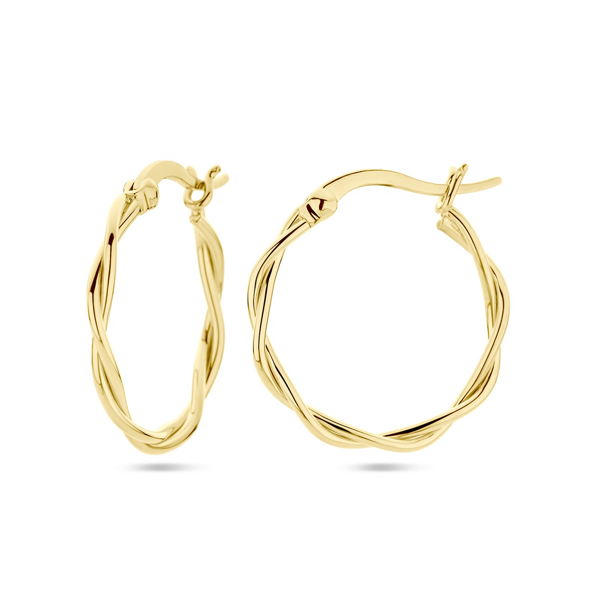 Oorbellen gedraaide buis 2,0 mm 1 micron zilver verguld