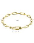 Zilver Verguld (Geel) Armband Paperclip En Slot 18 Cm 3 Micron 2103423 - PansiteNederland.nl