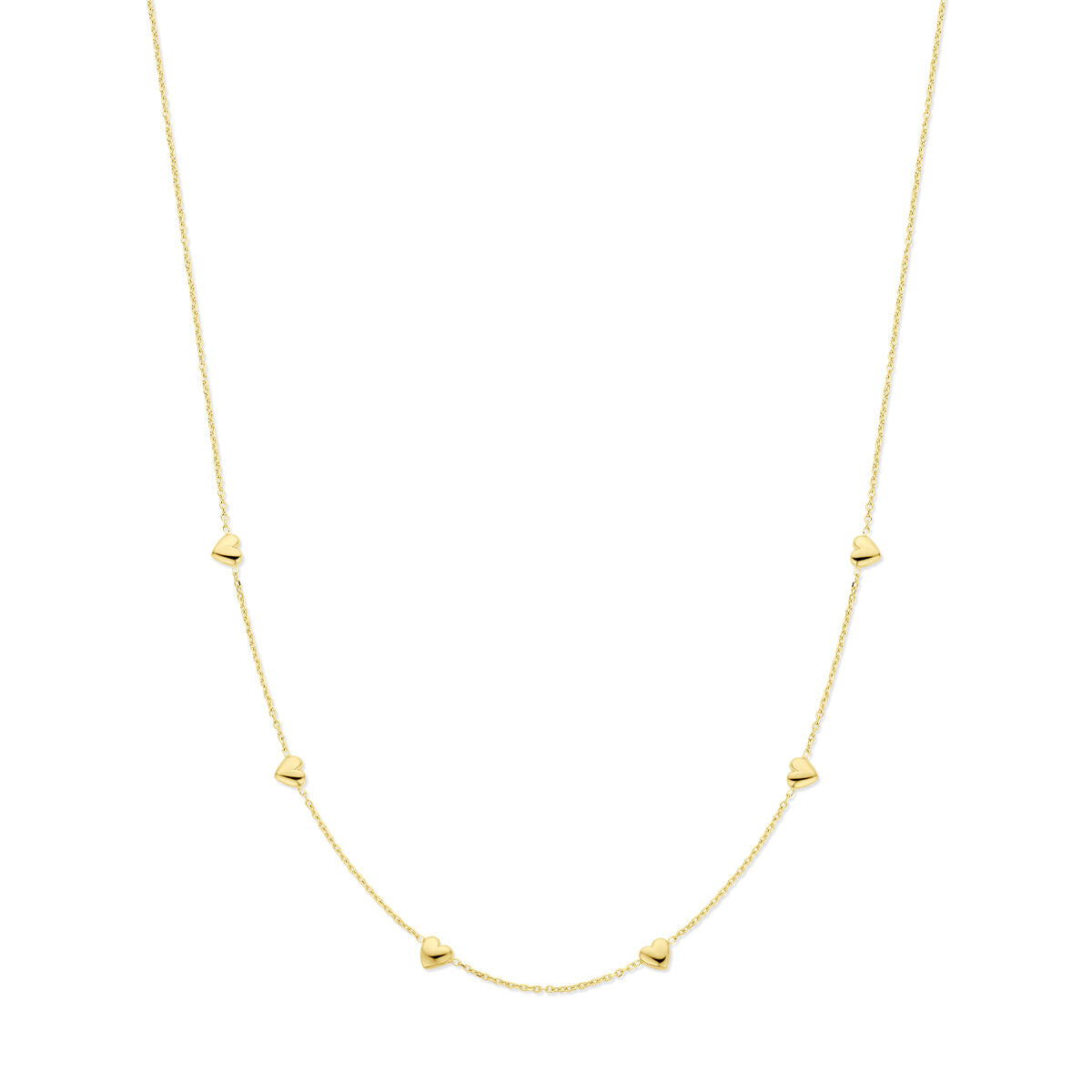 Fantasy Collection Collier hartjes 41 + 4 cm 3 micron zilver verguld