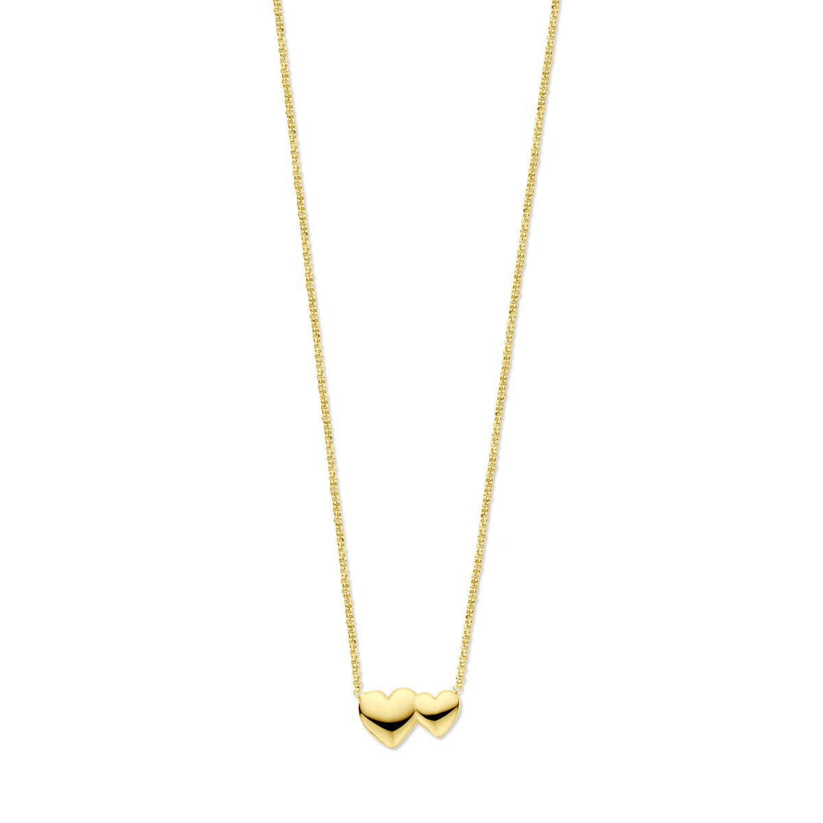 Fantasy Collection Collier hartjes 41 + 4 cm 3 micron zilver verguld