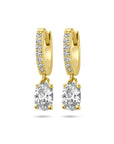 Zilver Verguld (Geel) Klapoorringen Zirkonia 1 Micron 2103454 - PansiteNederland.nl