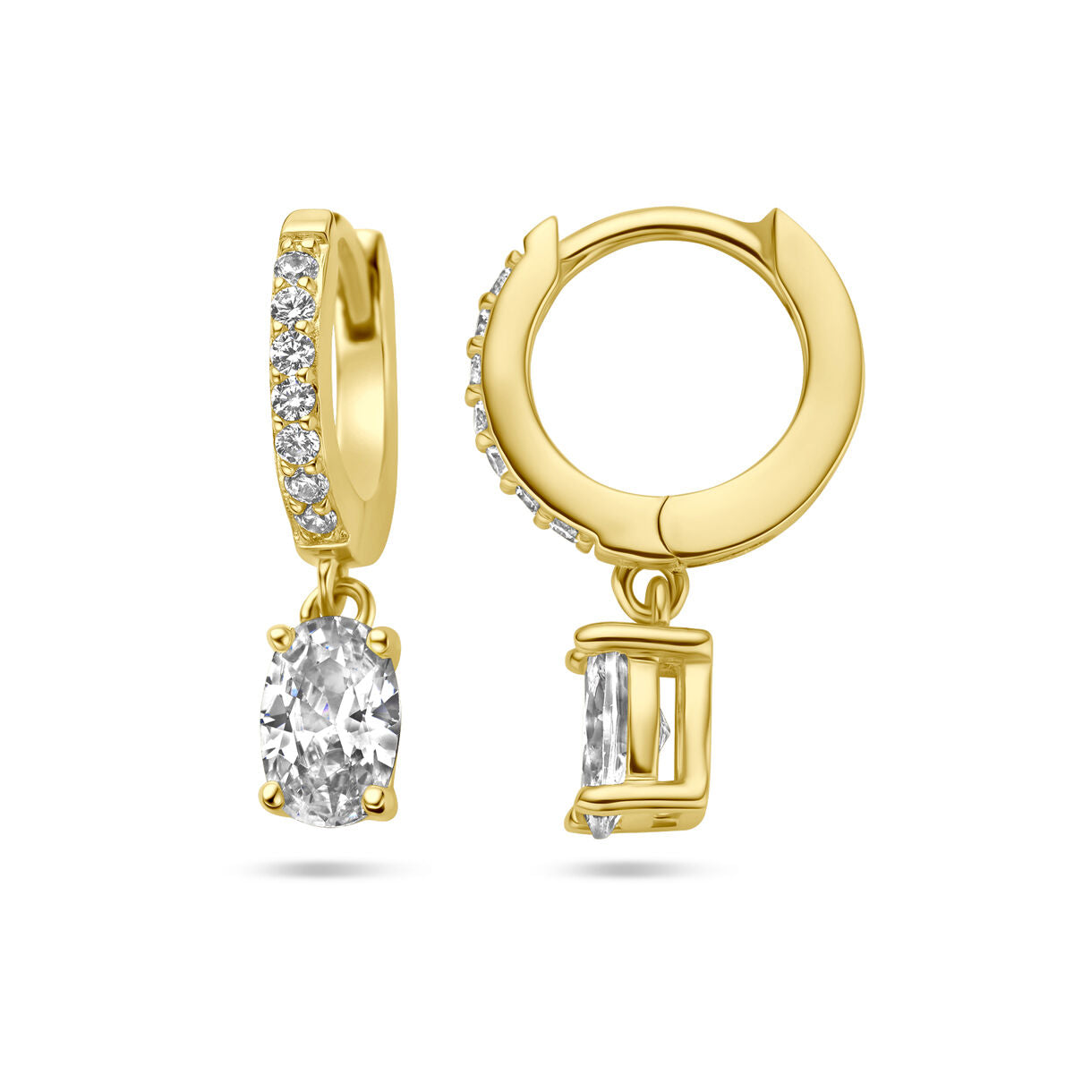 Fantasy Collection Oorbellen zirkonia 1 micron zilver verguld