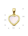 zilver verguld (geel) hanger parelmoer hart 3 micron 2103477 - PansiteNederland.nl