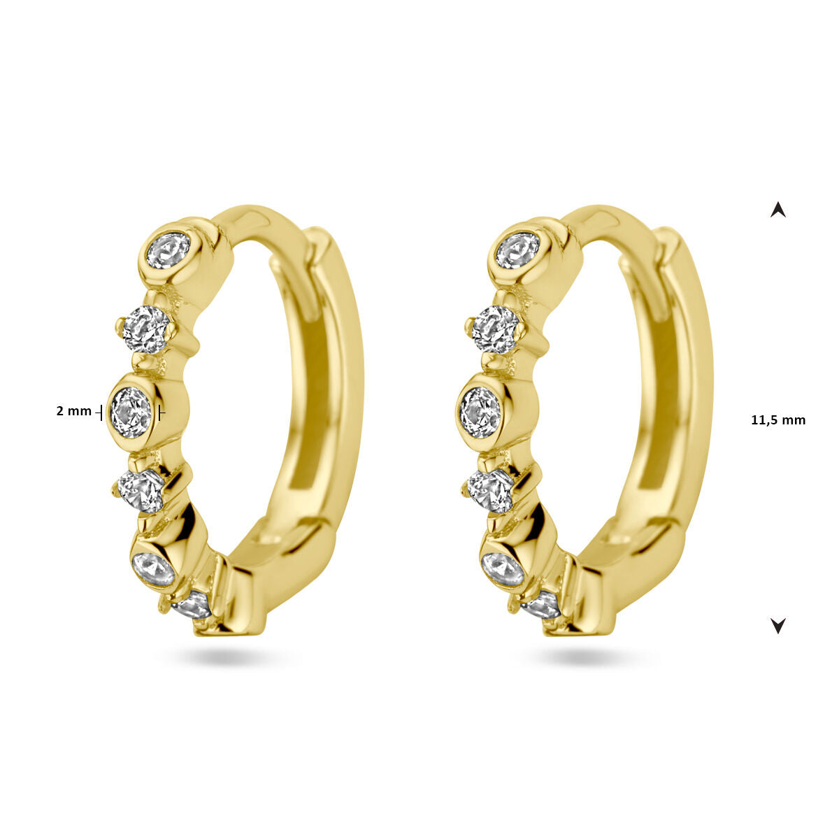 Fantasy Collection Oorbellen zirkonia 1 micron zilver verguld