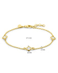 Zilver Verguld (Geel) Armband Klavertjes Zirkonia 17 + 2 Cm 3 Micron 2103588 - PansiteNederland.nl