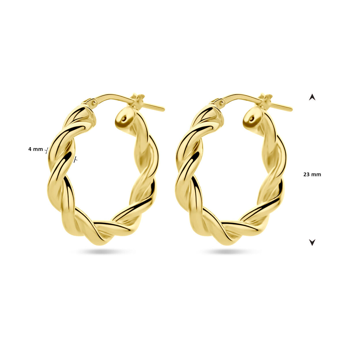 Fantasy Collection Oorbellen gedraaide buis 1 micron zilver verguld