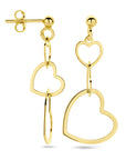 Zilver Verguld (Geel) Oorhangers Hartjes 1 Micron 2103660 - PansiteNederland.nl