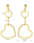 Zilver Verguld (Geel) Oorhangers Hartjes 1 Micron 2103660 - PansiteNederland.nl