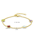 Zilver Verguld (Geel) Armband Kleurstenen 17 - 18,5 - 20 Cm 3 Micron 2103664 - PansiteNederland.nl