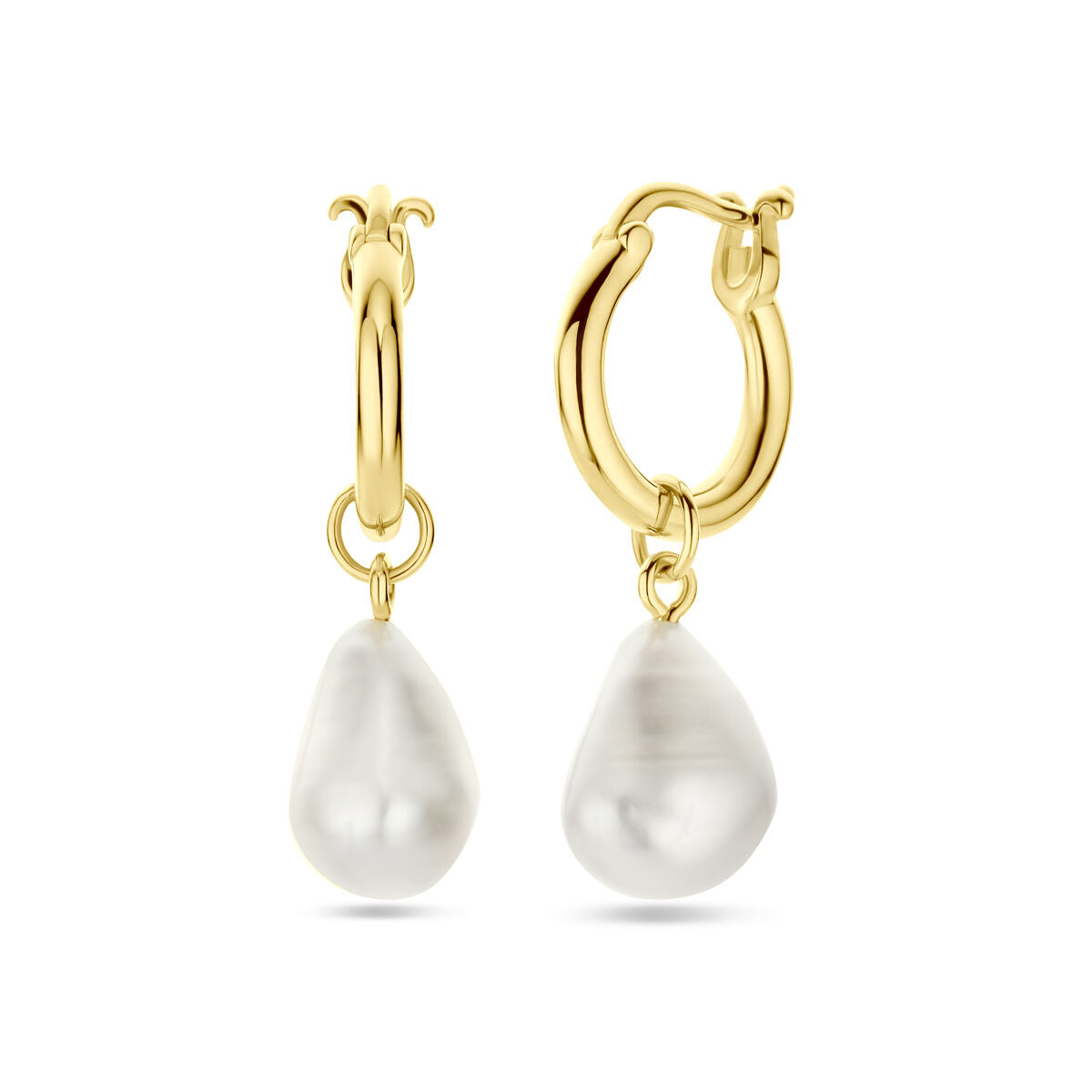 Fantasy Collection Oorbellen barok parel 32 mm 1 micron zilver verguld