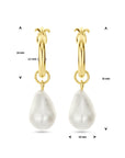 Zilver Verguld (Geel) Oorhangers Barok Parel 32 Mm 1 Micron 2103730 - PansiteNederland.nl