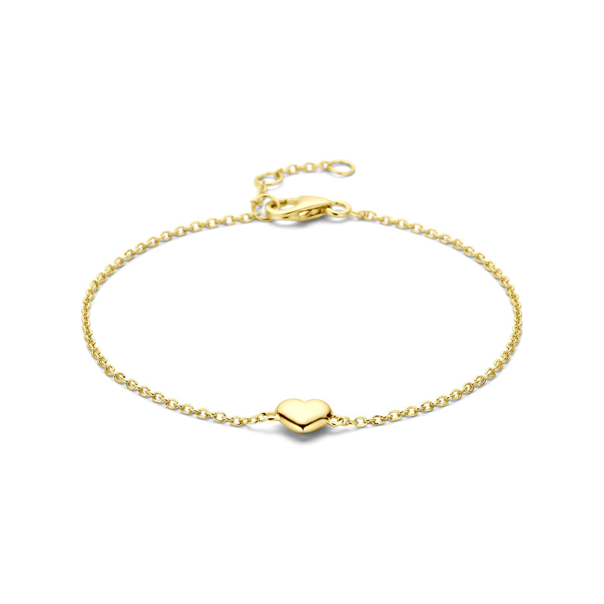 Fantasy Collection Armband hartje 16,5 - 17,5 - 18,5 cm 3 micron zilver verguld