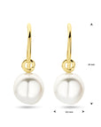 Zilver verguld (geel) oorhangers franse haak parel 3 micron 24 mm - 2103760 - PansiteNederland.nl