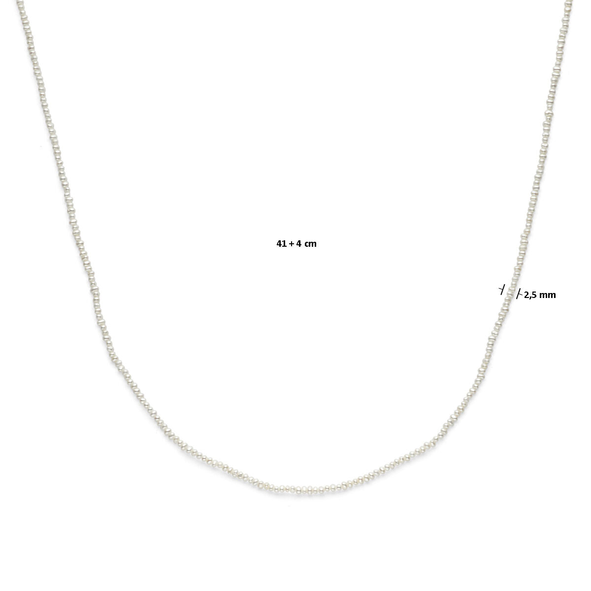 Fantasy Collection Collier parels 41 - 45 cm 3 micron zilver verguld