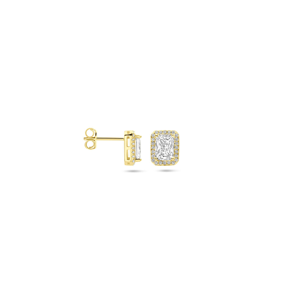 Fantasy Collection Verguld Zilveren Oorknoppen met Zirkonia voor Dames 2103811 oorbellen