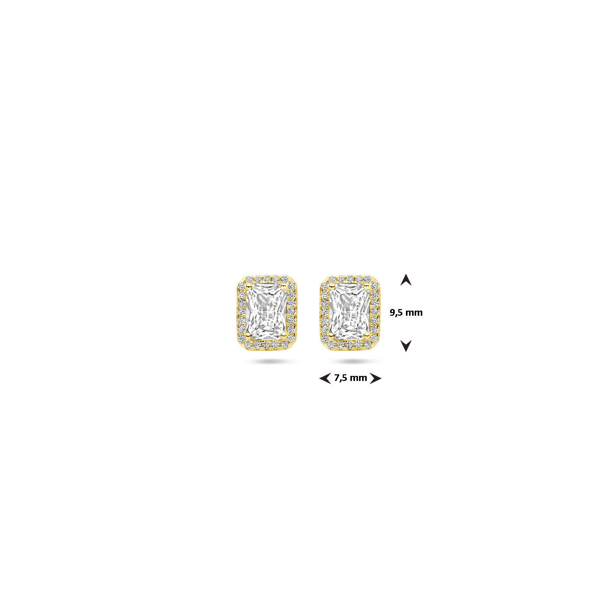 Fantasy Collection Verguld Zilveren Oorknoppen met Zirkonia voor Dames 2103811 oorbellen