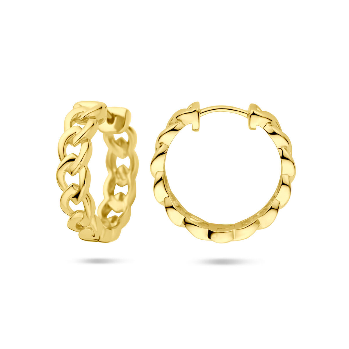 Fantasy Collection Oorbellen schakelmotief 18 mm 1 micron zilver verguld