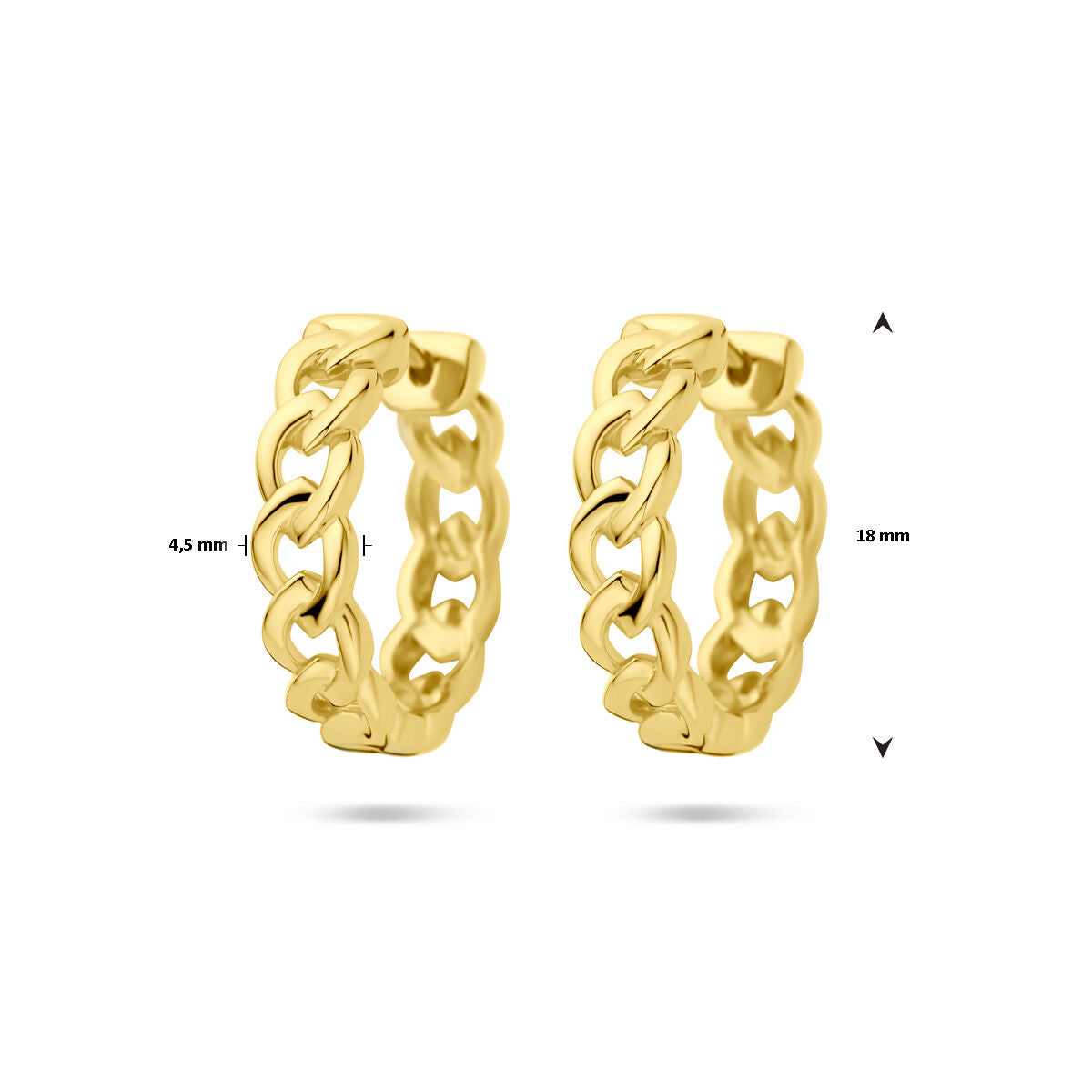Fantasy Collection Oorbellen schakelmotief 18 mm 1 micron zilver verguld