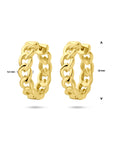 Zilver Verguld (Geel) Klapoorringen Schakelmotief 18mm 1 Micron 2103813 - PansiteNederland.nl