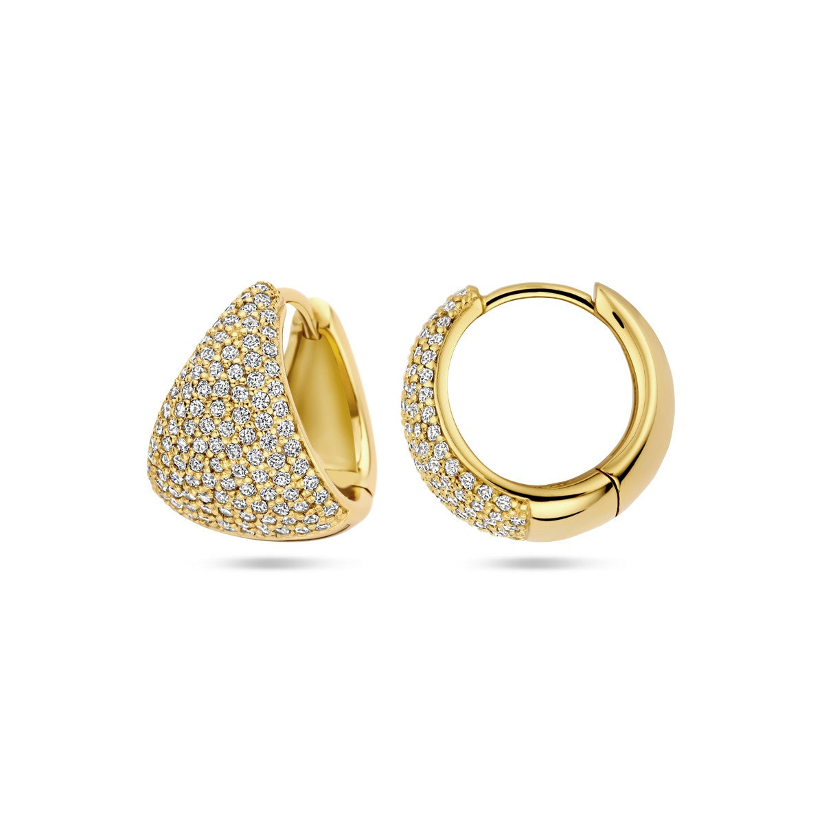 Fantasy Collection Oorbellen zirkonia 15 mm 1 micron zilver verguld