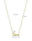 Zilver verguld (geel) collier love 41 - 43 - 45 cm 3 micron - 2103883 - PansiteNederland.nl