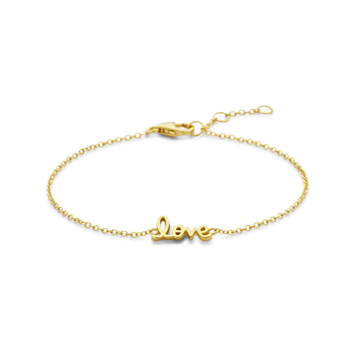 Fantasy Collection Armband love 16,5 - 17,5 - 18,5 cm 3 micron zilver verguld