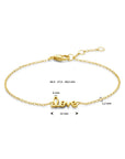 Zilver verguld (geel) armband love 16,5 - 17,5 - 18,5 cm 3 micron - 2103885 - PansiteNederland.nl