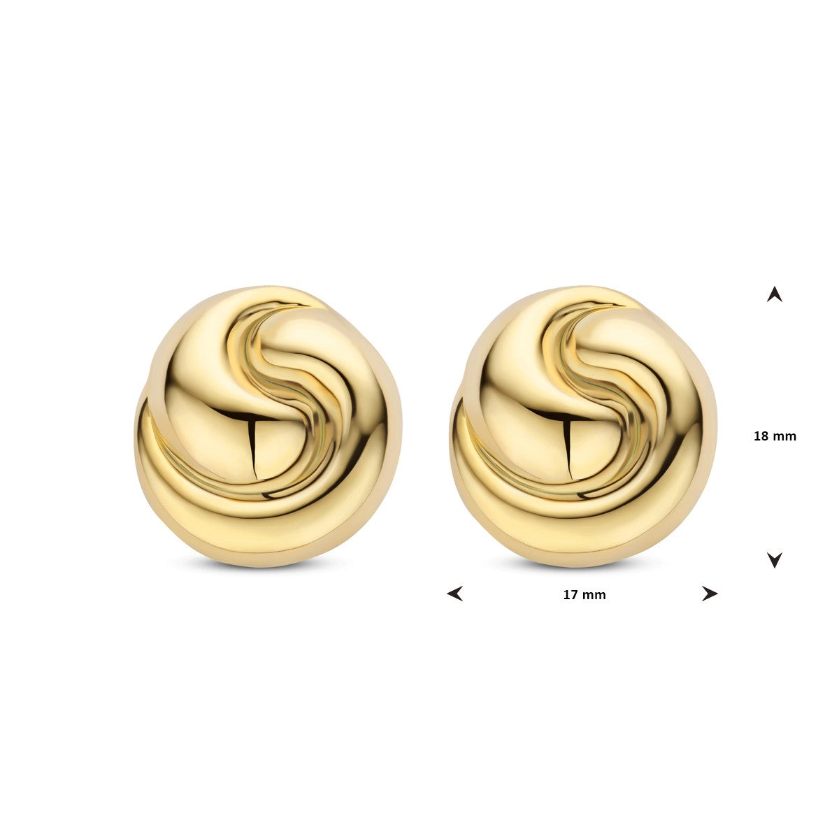 Fantasy Collection Oorbellen knoop 18 mm zilver verguld