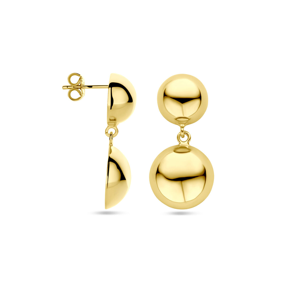 Fantasy Collection Hangende oorbellen half bol 31 mm 1 micron zilver verguld