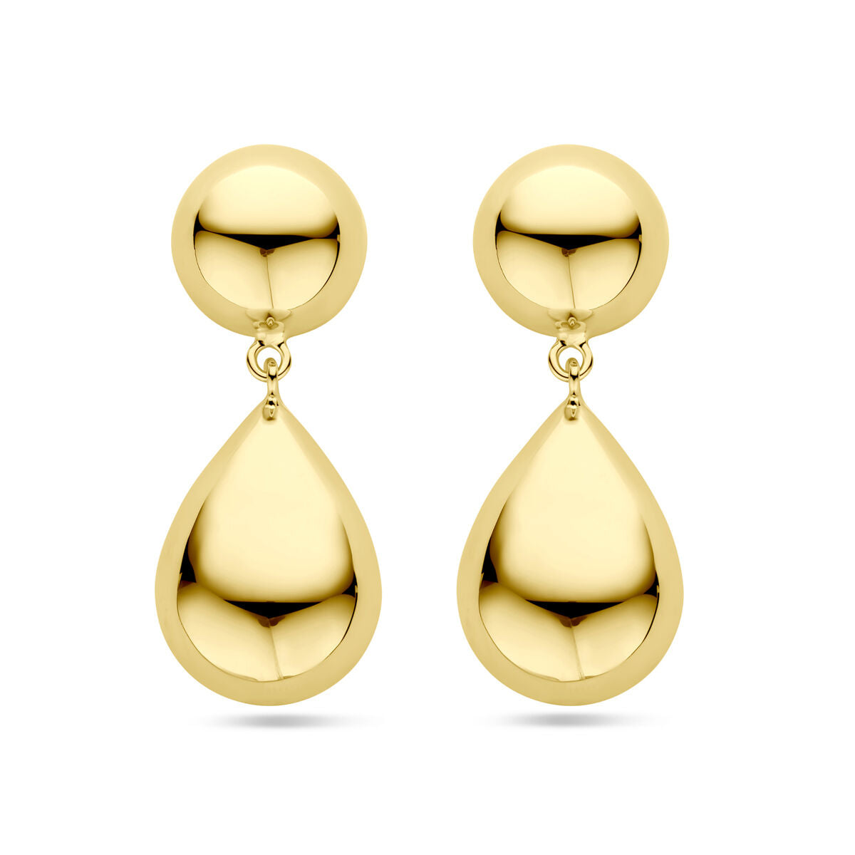 Fantasy Collection Hangende oorbellen half bol en druppel 40 mm 1 micron zilver verguld