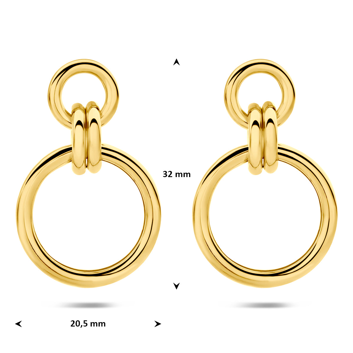 Fantasy Collection Oorhangers zilver verguld 32 mm 1 micron - afbeelding 4