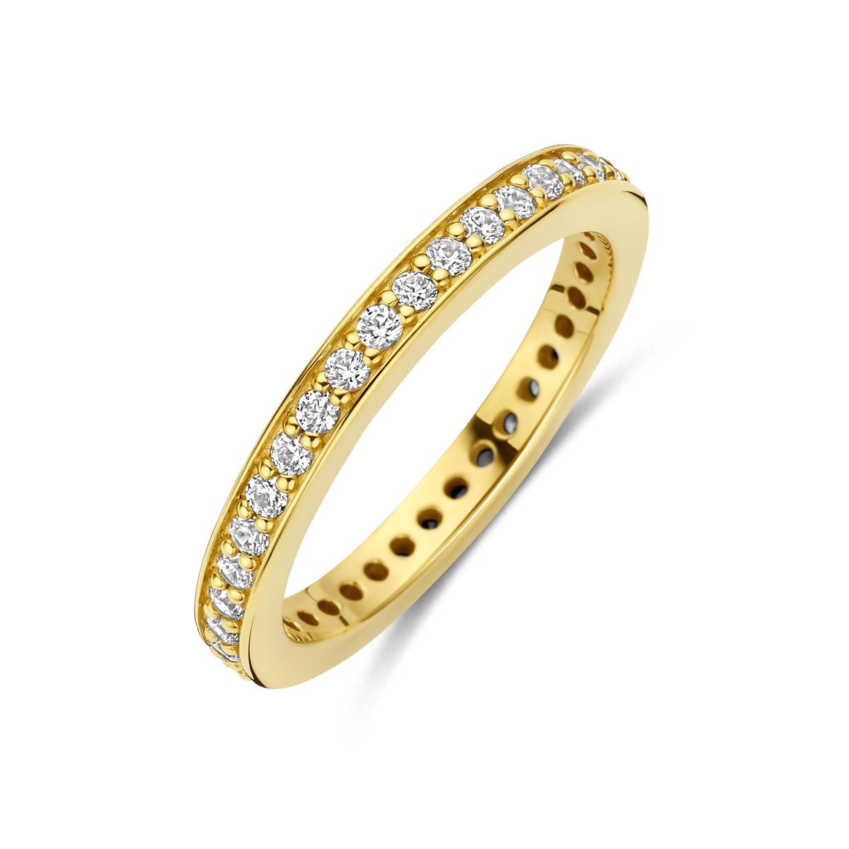 Ring zirkonia 3 micron zilver verguld (geel) 2,5 mm – 2104260