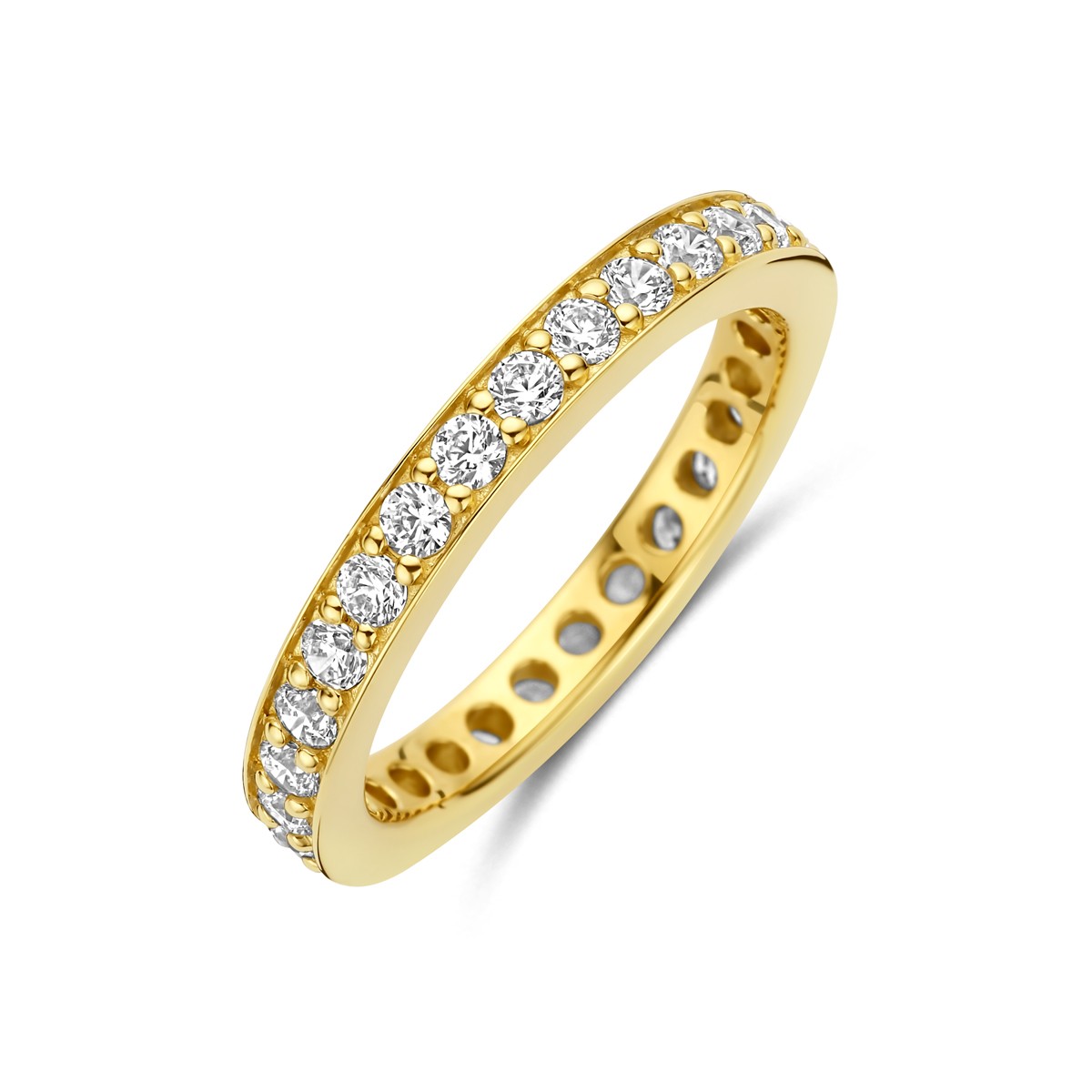 Ring zirkonia 3 micron zilver verguld (geel) 2,9 mm – 2104266