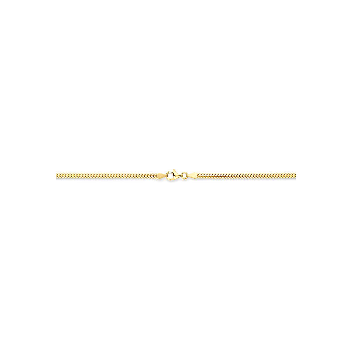 Collier slang plat (bol) 3 mm 45 cm 3 micron zilver verguld