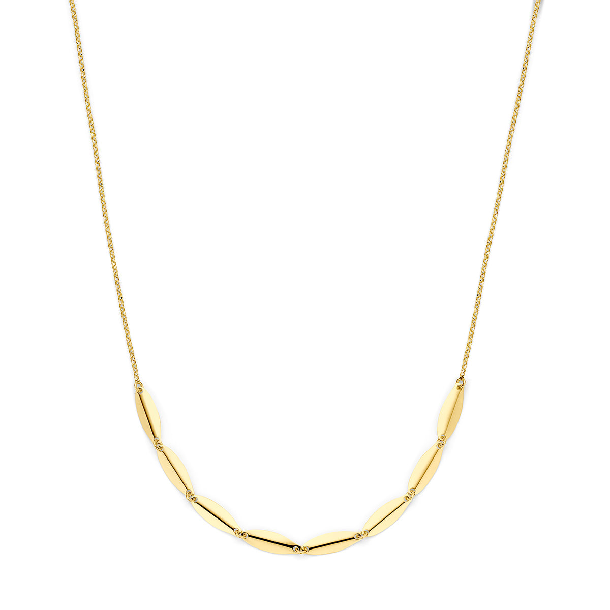 Collier 41 + 4 cm 3 micron zilver verguld 6 mm