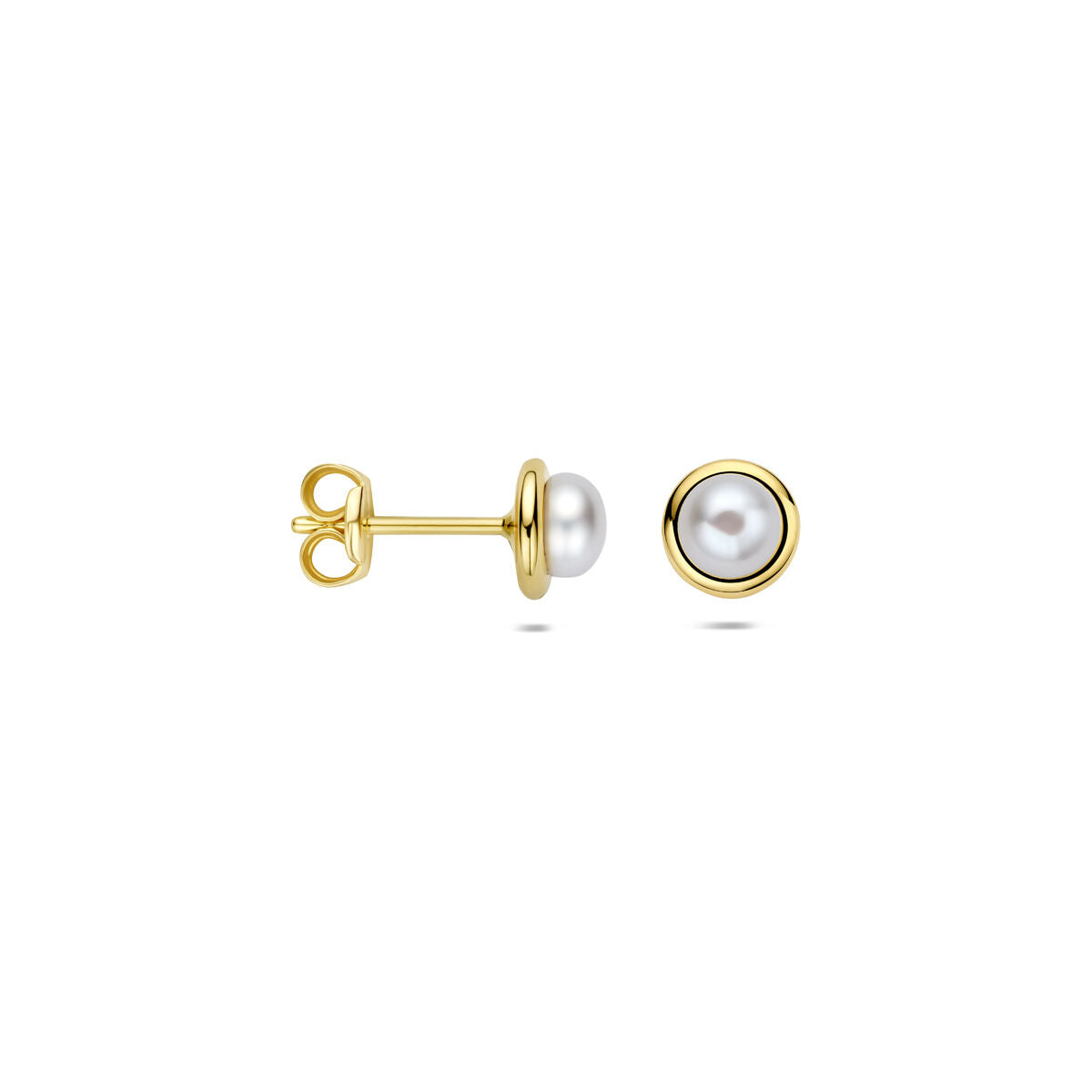 Fantasy Collection Oorbellen parel 6 mm 9K geelgoud