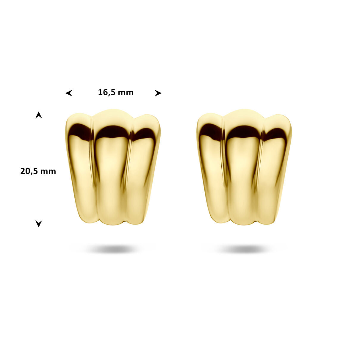 Stekeroorringen 20,5 mm 1 micron zilver verguld