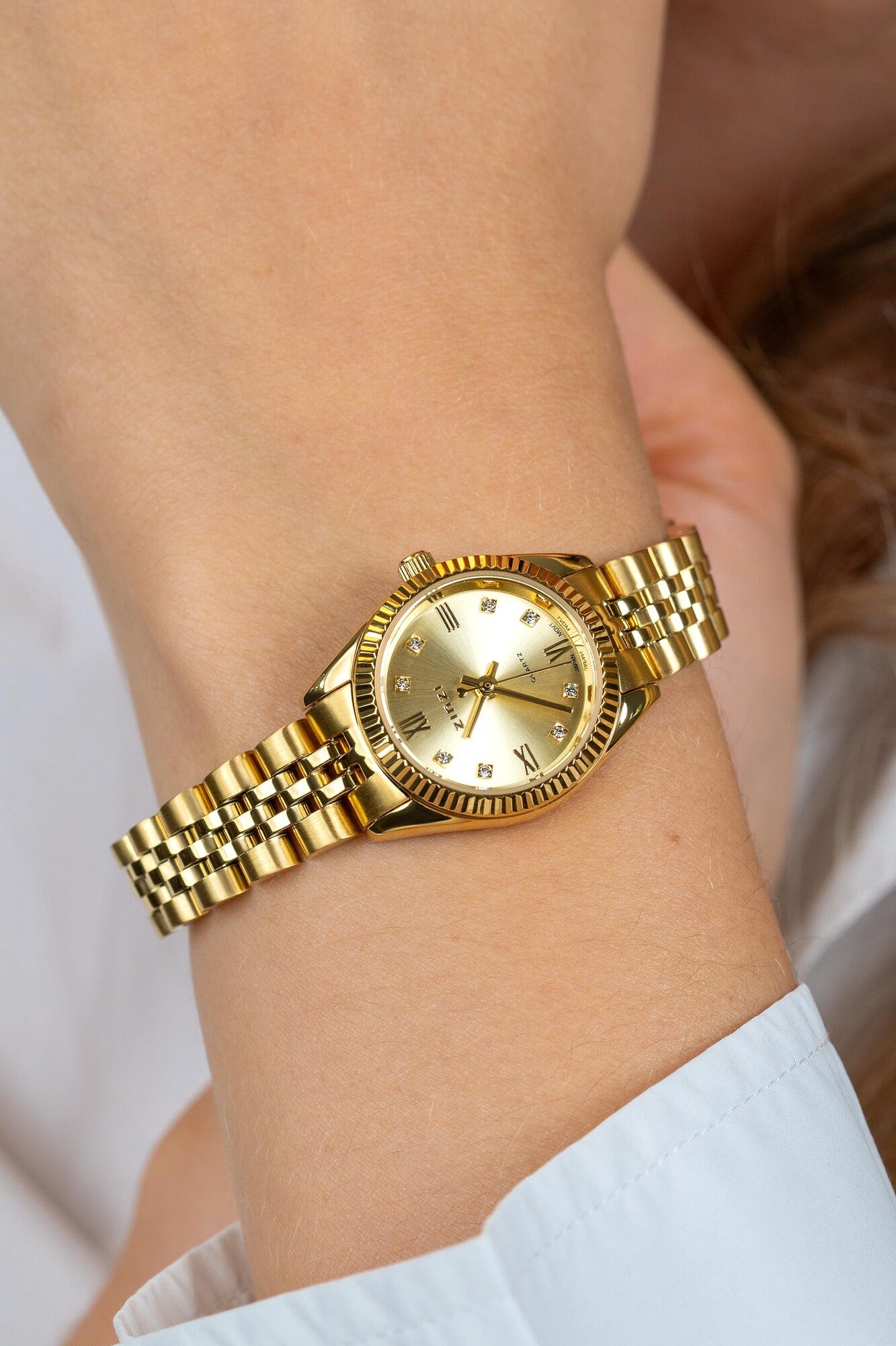 ZINZI Horloge met Witte Zirkonia 24mm - ZIW2710