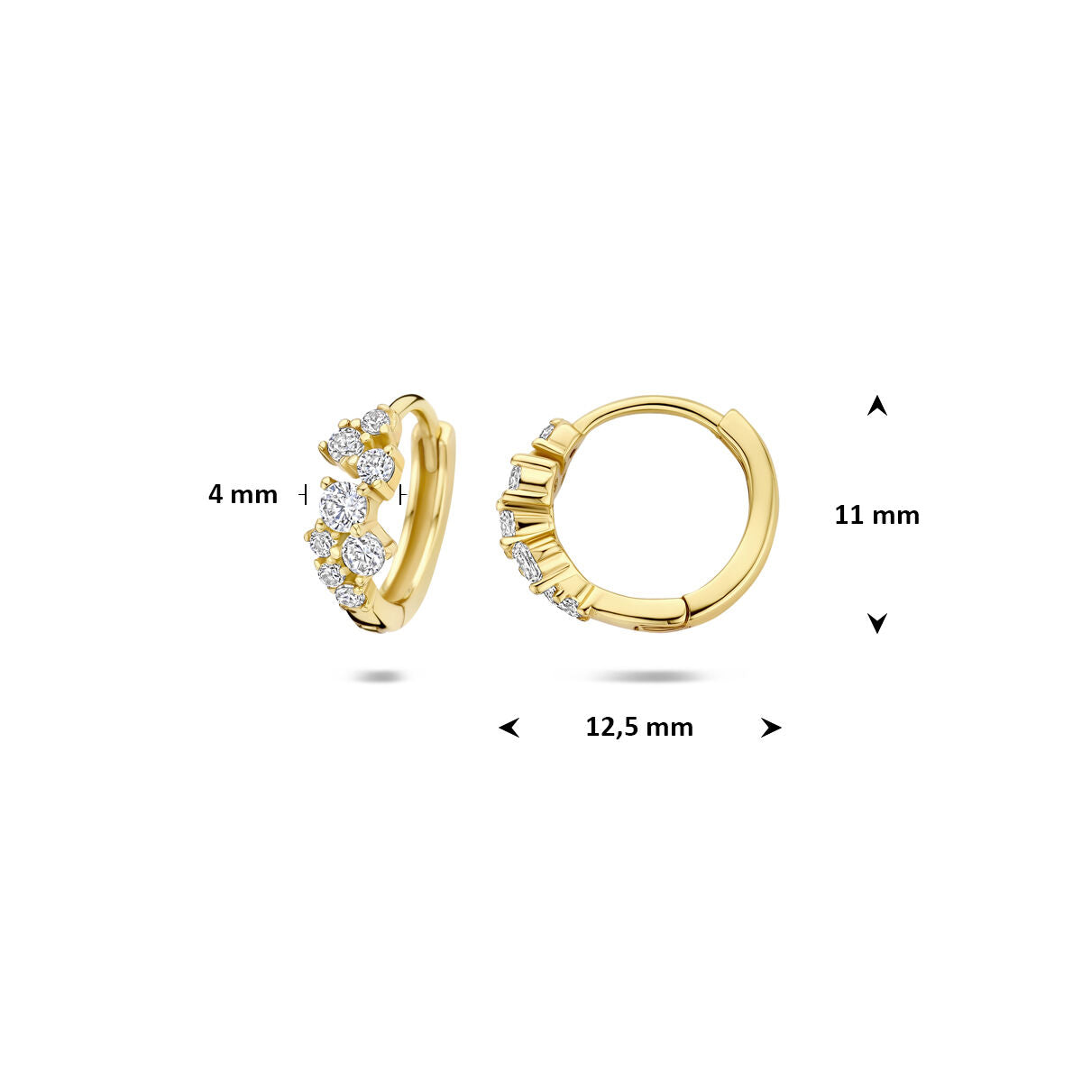Fantasy Collection Oorbellen zirkonia 11 mm 1 micron zilver verguld
