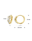 Zilveren vergulde klapoorringen zirkonia 11 mm 1 micron - 2104215