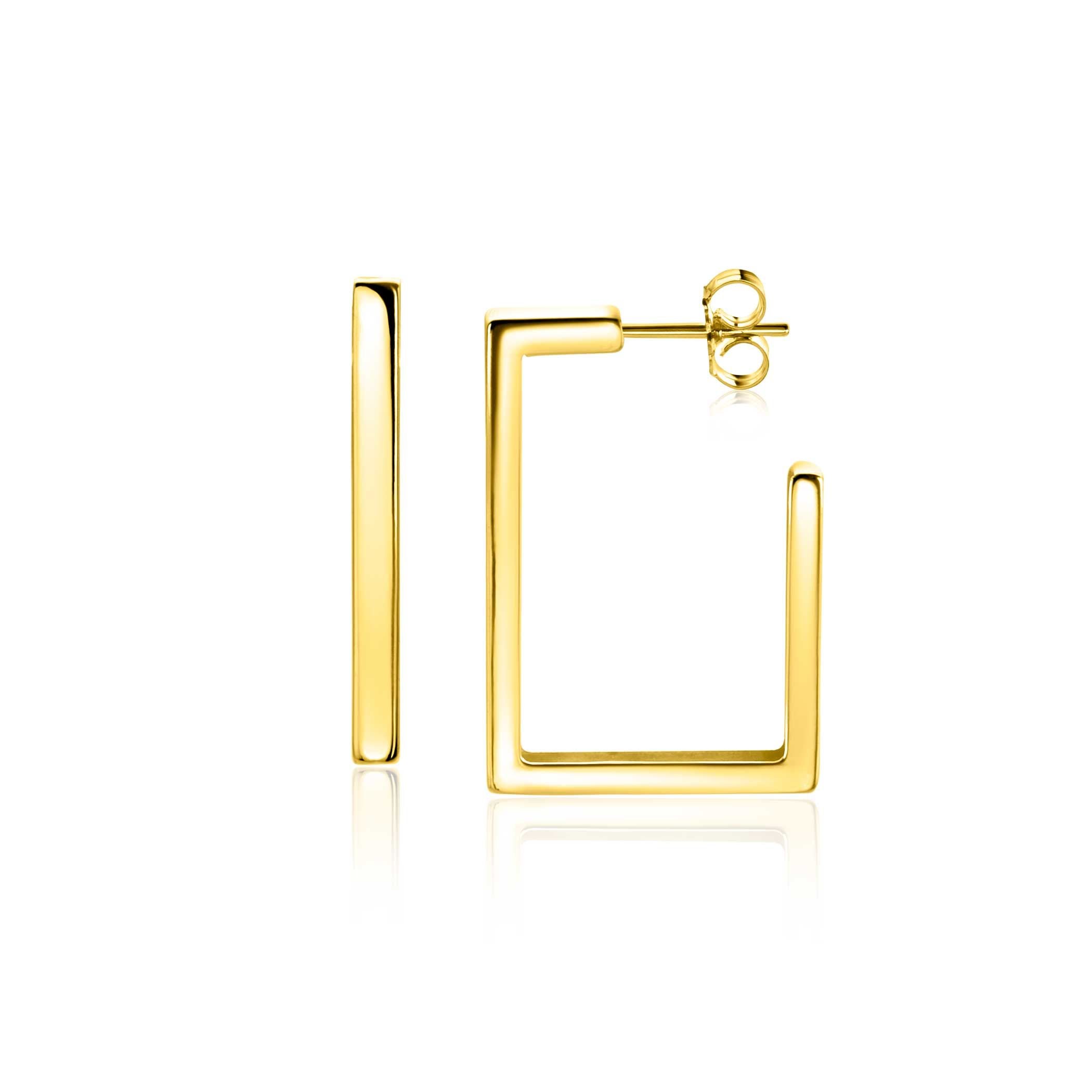 ZINZI 14K Gouden Oorknoppen ZGO482 zilver oorbellen